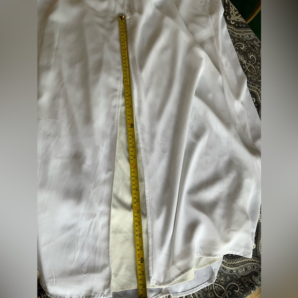 Tobi White Spaghetti Strap Gown with Front Split. Cross Back. - Picture 9 of 13